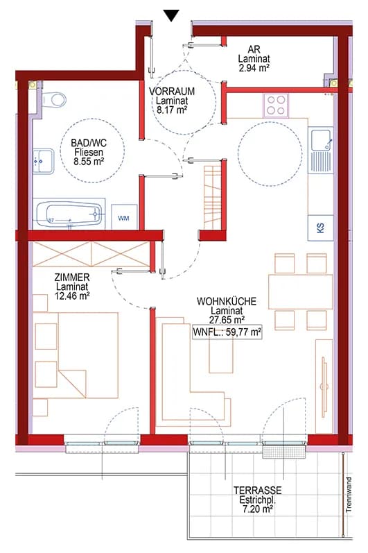 Wohnung mieten in Gmünd – 59,77 m², € 618 – Bild 4 von 11