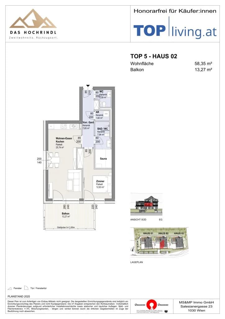3-Zimmer-Wohnung kaufen in Feldkirchen – 58,35 m², € 418.000 – Bild 8 von 8