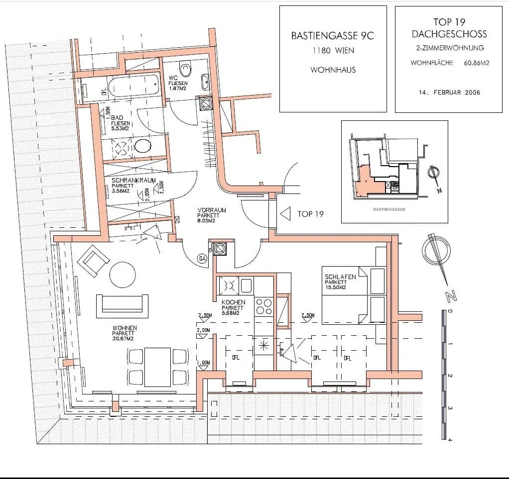 2-Zimmer-Wohnung mieten in Wien – 60,86 m², € 1.165 – Bild 11 von 12