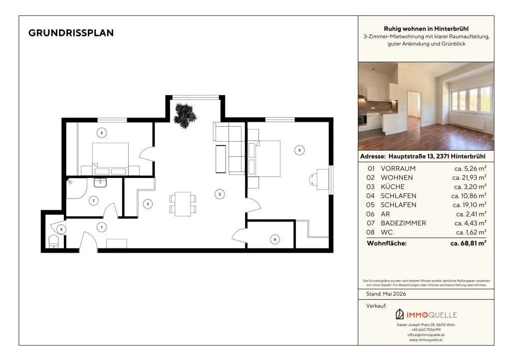 Wohnung mieten in Mödling – 68,81 m², € 1.155 – Bild 5 von 5