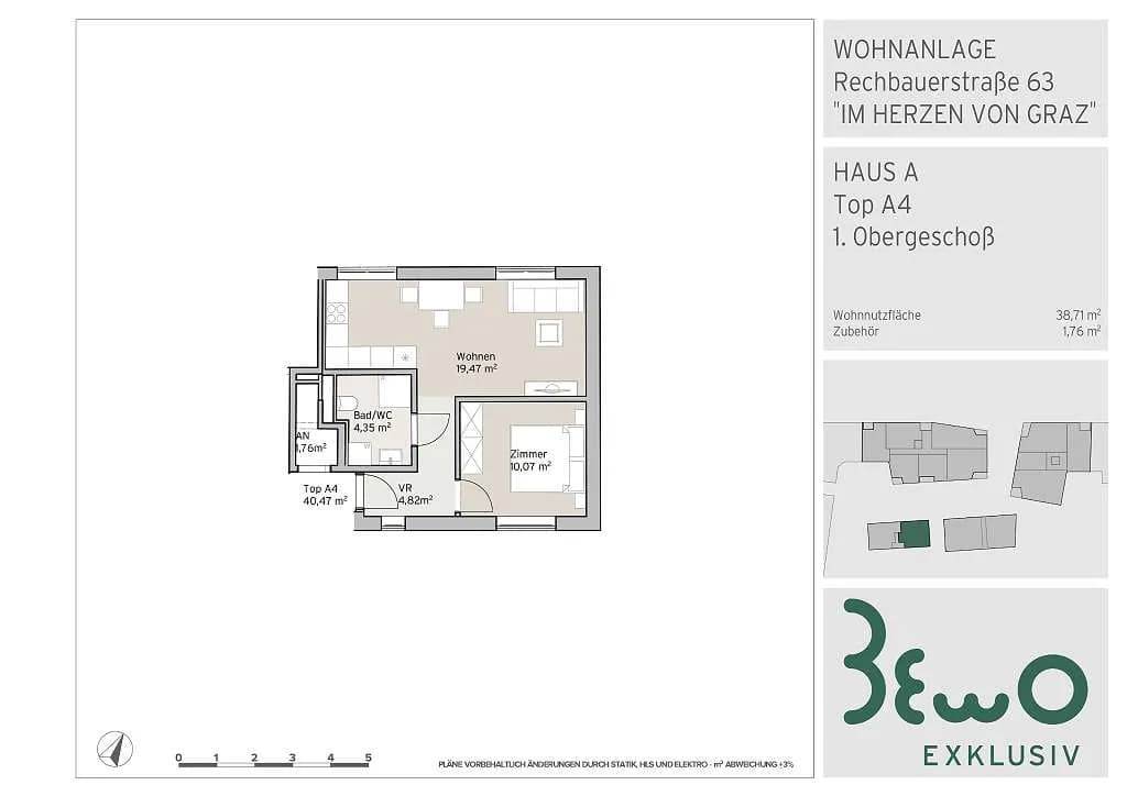 2-Zimmer-Wohnung kaufen in Graz – 38,71 m², € 257.000 – Bild 15 von 15
