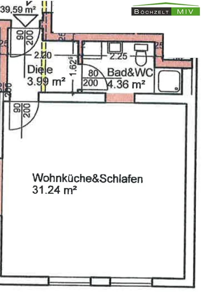 1-Zimmer-Wohnung mieten in Leoben – 39,59 m², € 385 – Bild 7 von 7