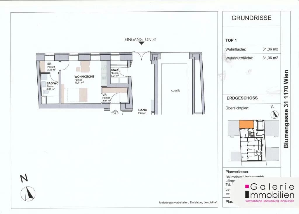 1-Zimmer-Wohnung kaufen in Wien – 31,06 m², € 217.544 – Bild 3 von 3