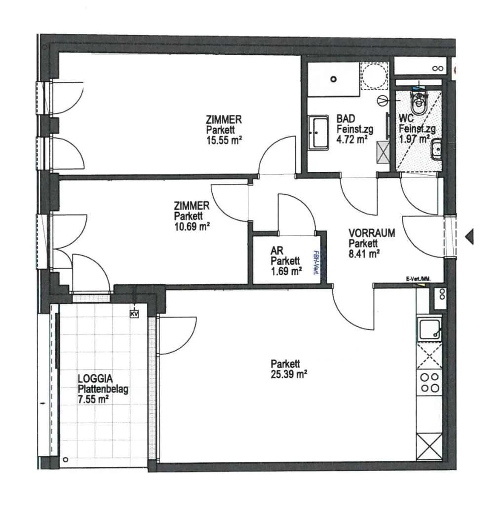 3-Zimmer-Gewerbeimmobilie mieten in Sankt Pölten – 68 m², € 962 – Bild 2 von 26