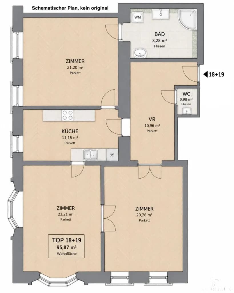 3-Zimmer-Wohnung kaufen in Wien – 95,87 m², € 479.000 – Bild 17 von 17