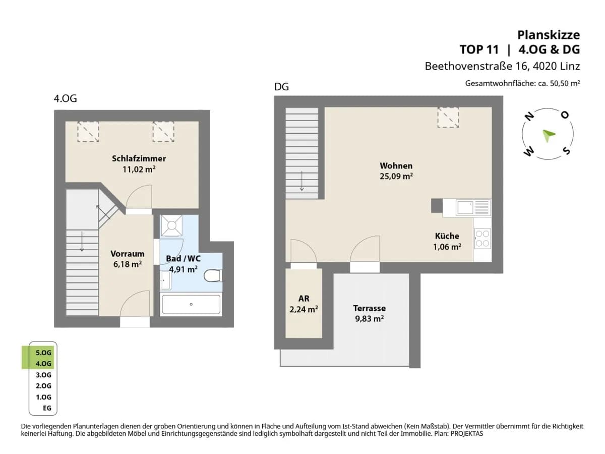 2-Zimmer-Wohnung mieten in Linz – 53,5 m², € 749 – Bild 11 von 11