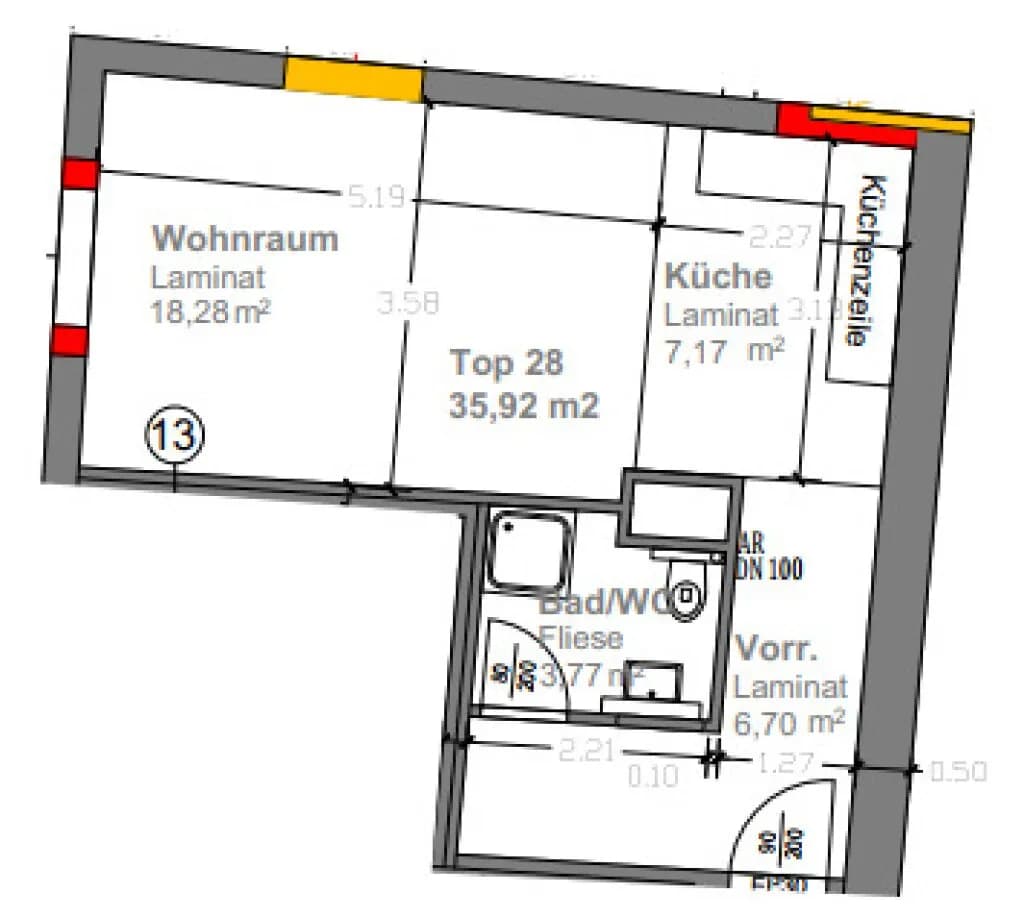 2-Zimmer-Wohnung kaufen in Horn – 35,92 m², € 88.400 – Bild 8 von 8