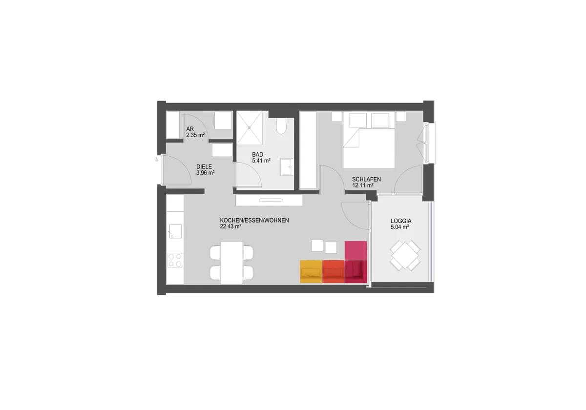 2-Zimmer-Wohnung kaufen in Dornbirn – 46,26 m², € 317.500 – Bild 12 von 12