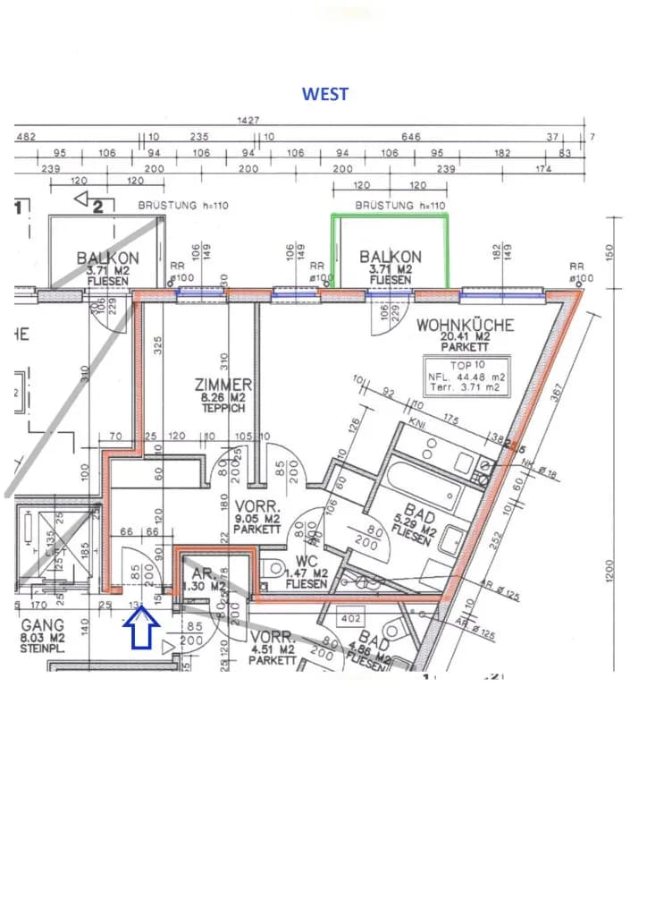 2-Zimmer-Wohnung mieten in Wien – 44,48 m², € 1.004 – Bild 12 von 12