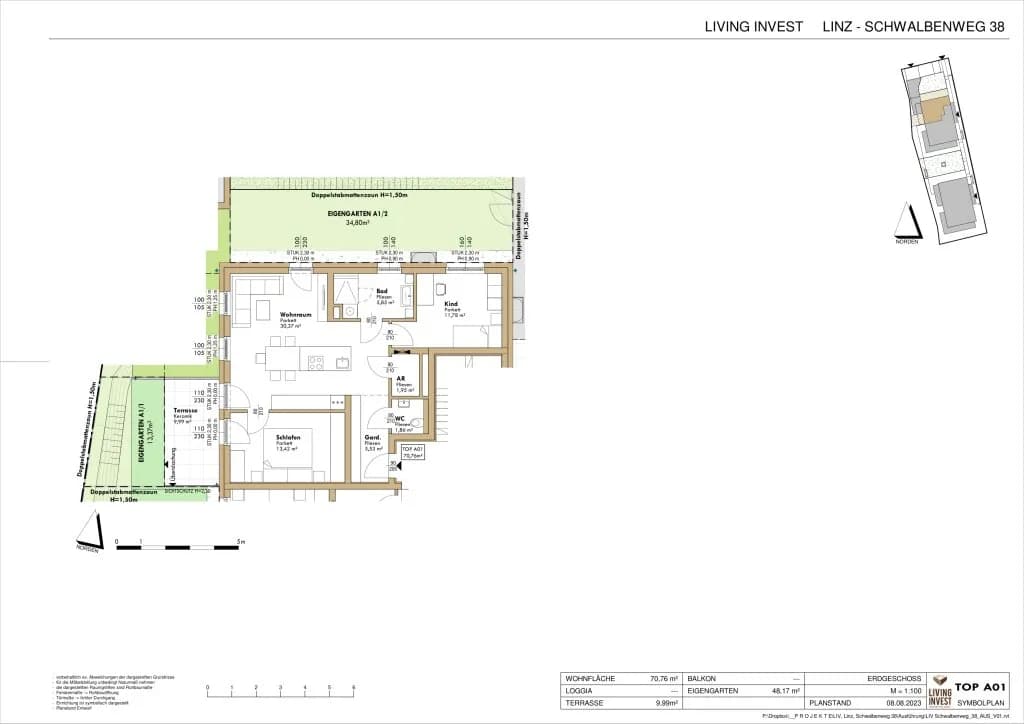 3-Zimmer-Wohnung mieten in Linz – 70,73 m², € 1.411 – Bild 30 von 32
