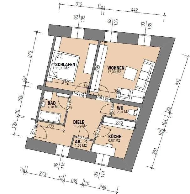 3-Zimmer-Wohnung mieten in Ried im Innkreis – 55 m², € 795 – Bild 5 von 6