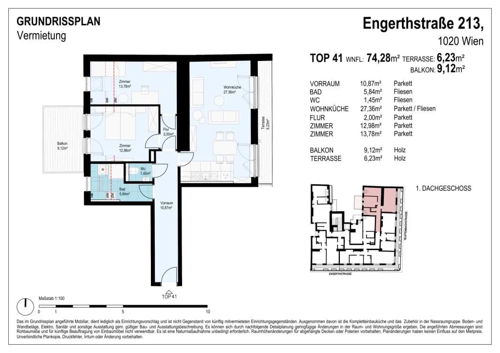 3-Zimmer-Wohnung mieten in Wien – 74,28 m², € 1.945 – Bild 10 von 10