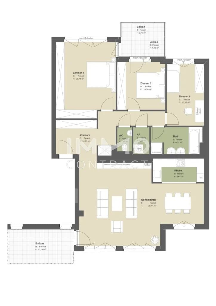 4-Zimmer-Wohnung kaufen in Wien – 115,65 m², € 654.300 – Bild 11 von 11