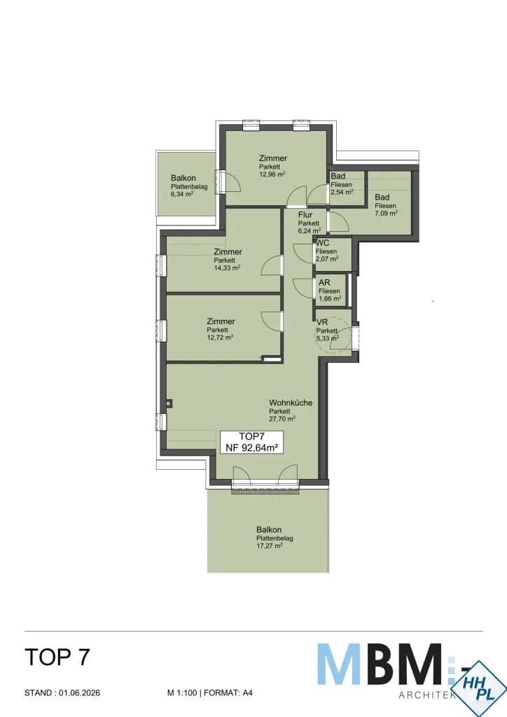 4-Zimmer-Wohnung kaufen in Mödling – 92,64 m², € 698.250 – Bild 6 von 7