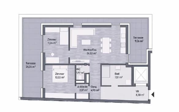 3-Zimmer-Wohnung kaufen in Graz – 75,88 m², € 485.734