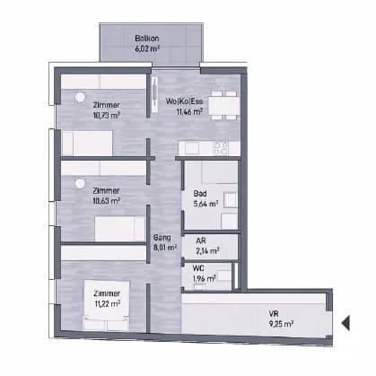 4-Zimmer-Wohnung kaufen in Graz – 71,04 m², € 357.509
