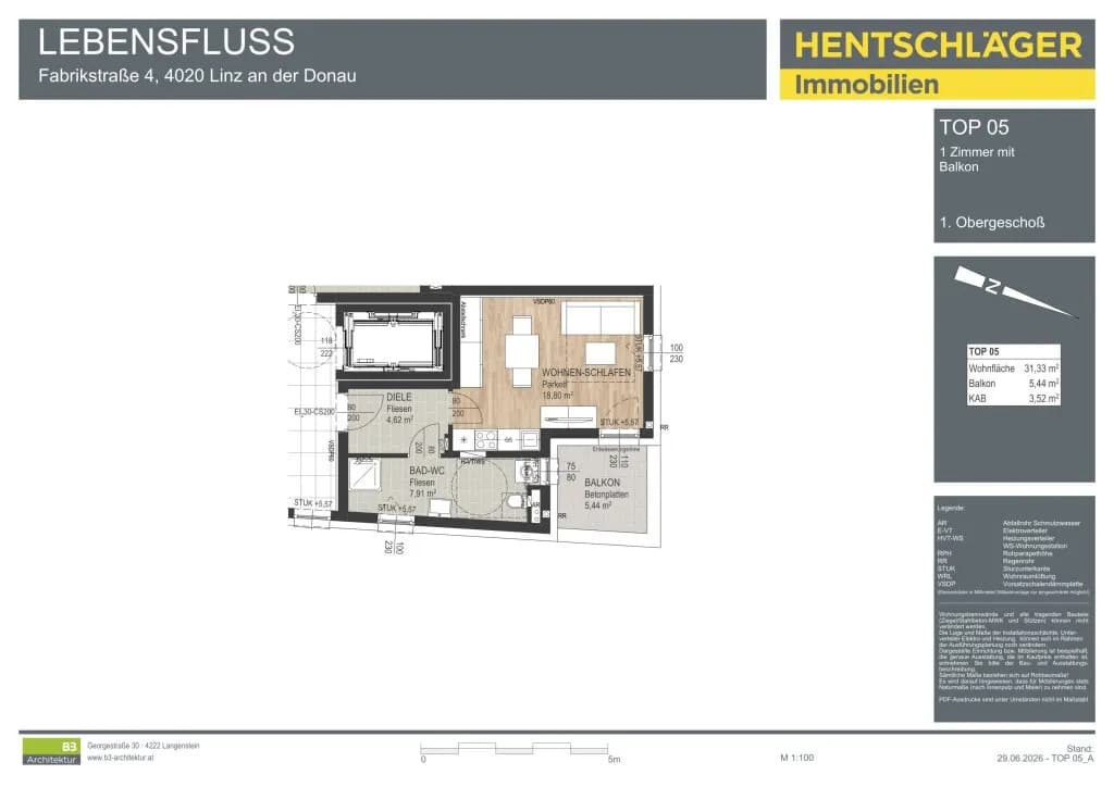 1-Zimmer-Wohnung kaufen in Linz – 31,33 m², € 299.000 – Bild 3 von 3