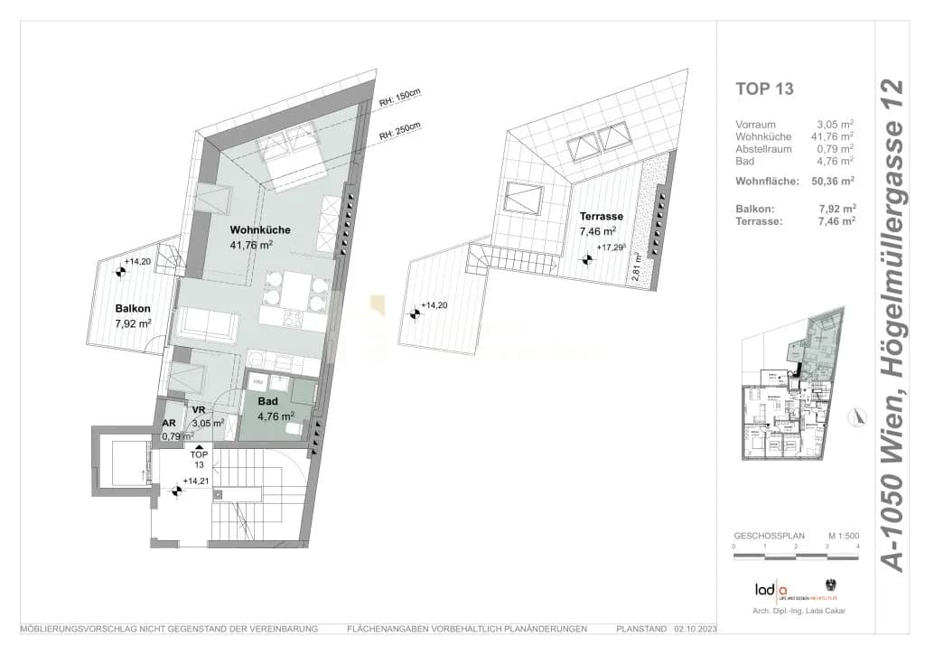 2-Zimmer-Wohnung kaufen in Wien – 50,36 m², € 438.000 – Bild 12 von 12