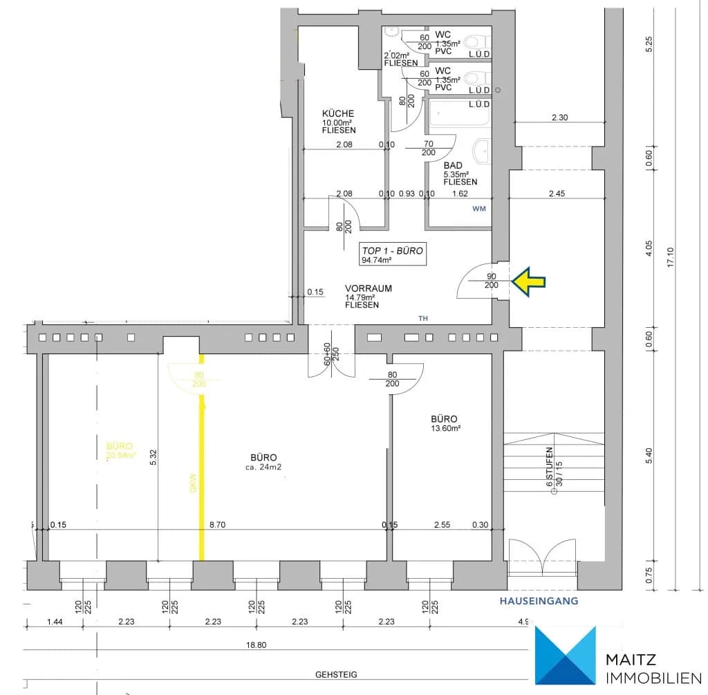 3-Zimmer-Gewerbeimmobilie mieten in Wien – 95 m², € 1.705 – Bild 26 von 27