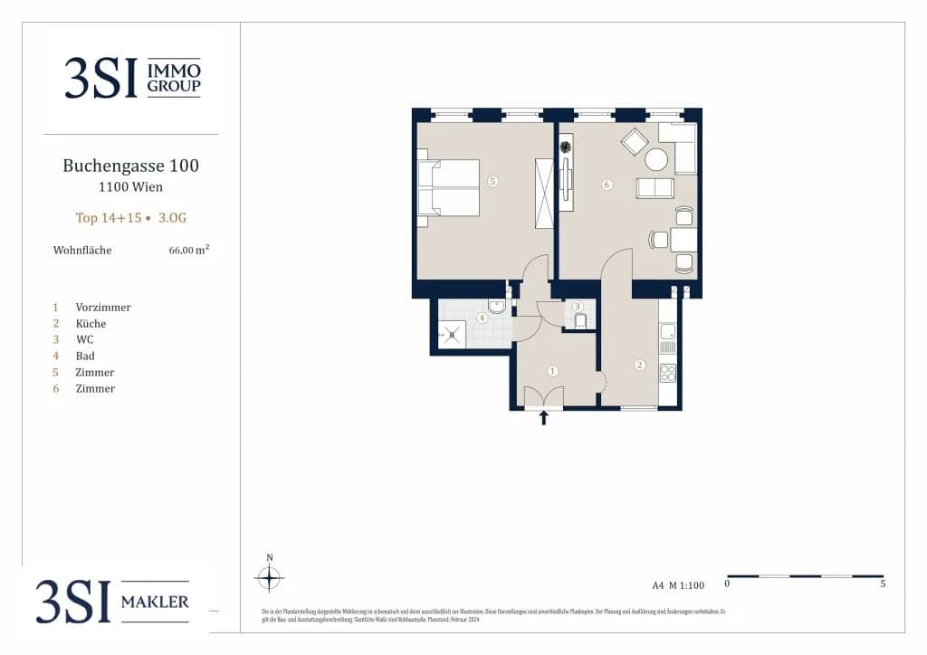 2-Zimmer-Wohnung kaufen in Wien – 66 m², € 249.000 – Bild 9 von 9