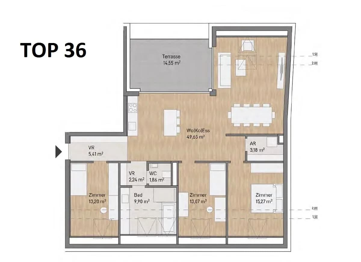 2-Zimmer-Wohnung kaufen in Graz – 113,78 m², € 752.655