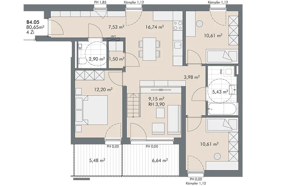 4-Zimmer-Wohnung kaufen in Innsbruck – 80,65 m², € 820.000 – Bild 12 von 12