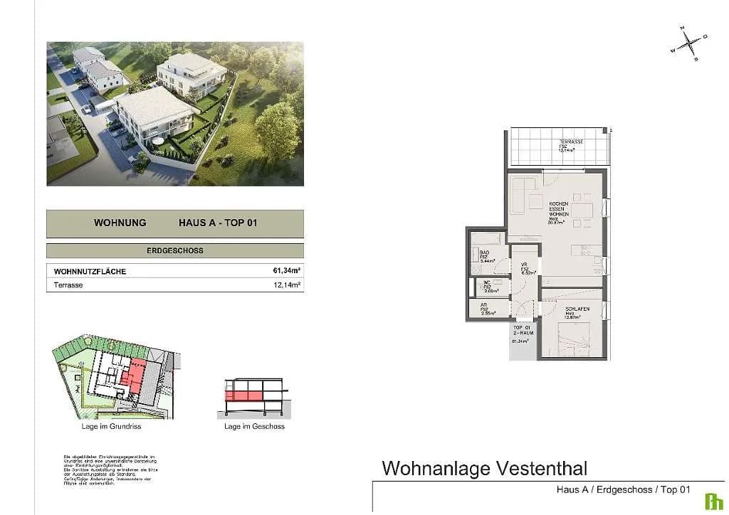 2-Zimmer-Wohnung kaufen in Amstetten – 61,34 m², € 258.000 – Bild 3 von 9