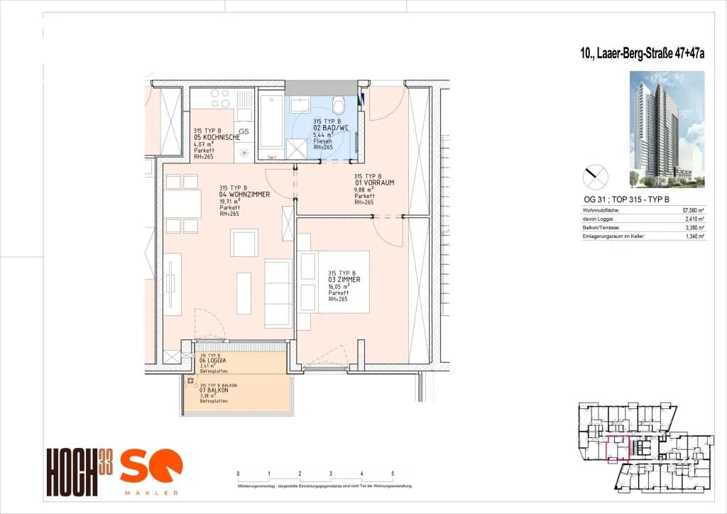 2-Zimmer-Wohnung kaufen in Wien – 55,15 m², € 390.000 – Bild 20 von 20