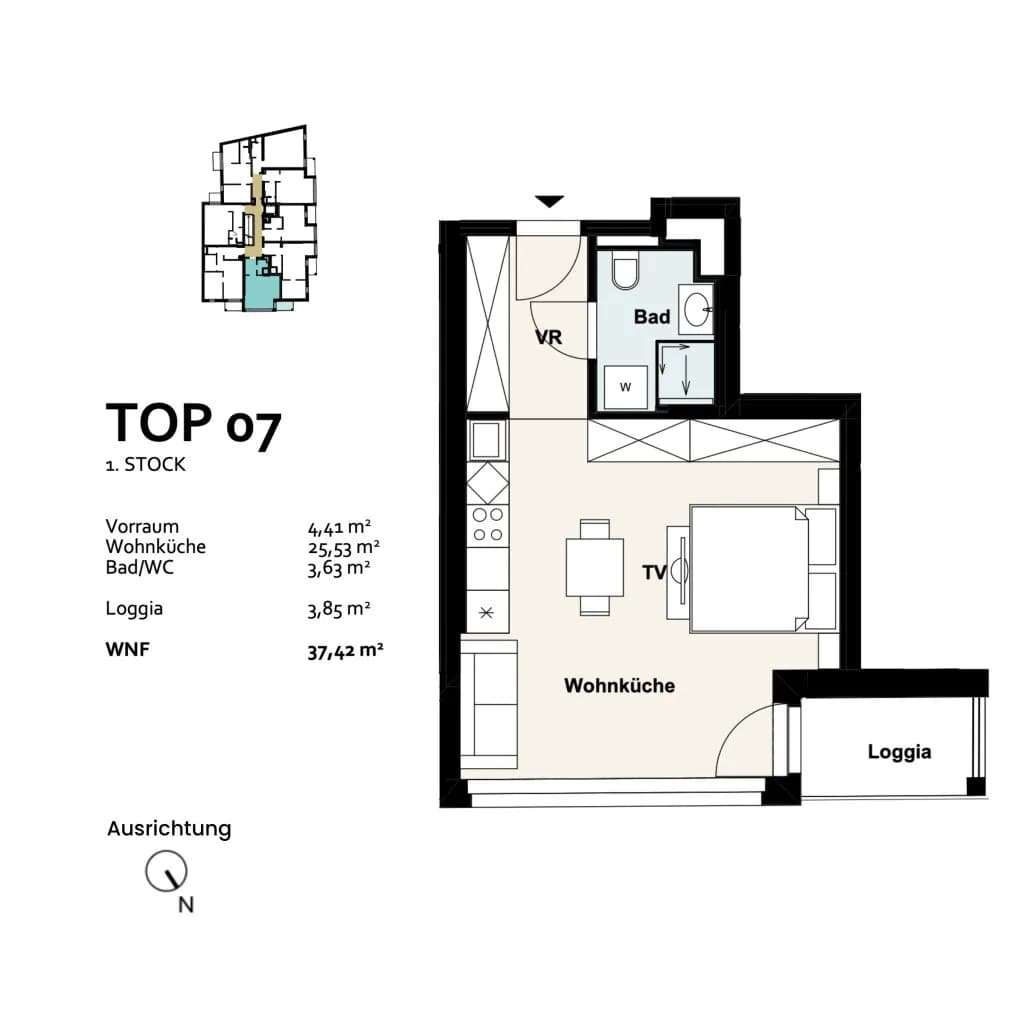1-Zimmer-Wohnung kaufen in Wien – 34,27 m², € 217.521 – Bild 7 von 7