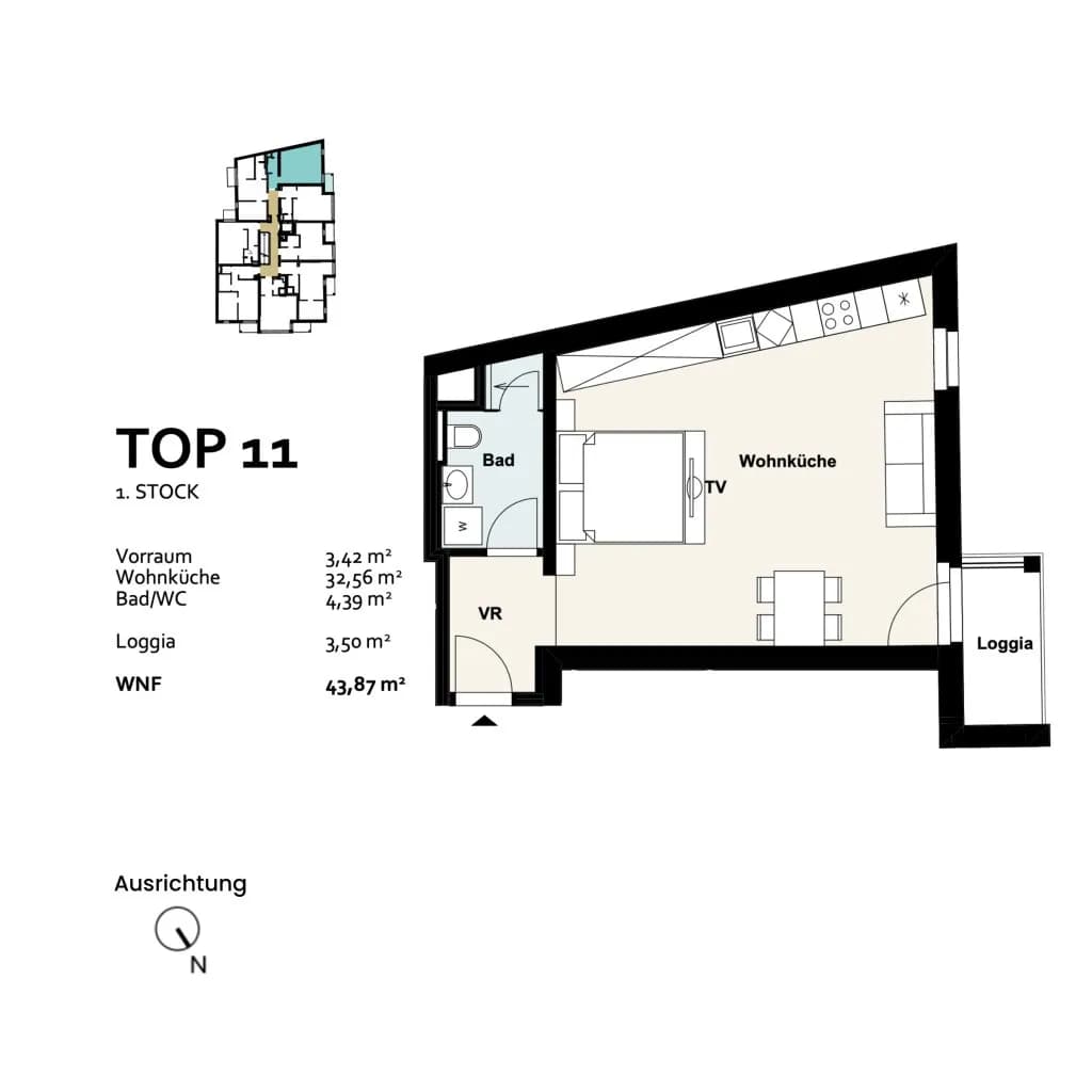 1-Zimmer-Wohnung kaufen in Wien – 40,37 m², € 258.788 – Bild 8 von 8