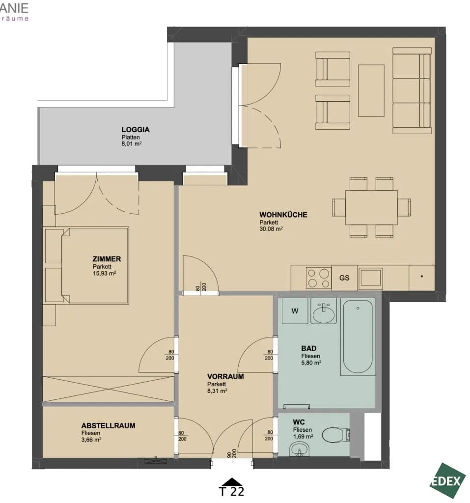 2-Zimmer-Wohnung mieten in Wien – 74 m², € 1.479 – Bild 20 von 20