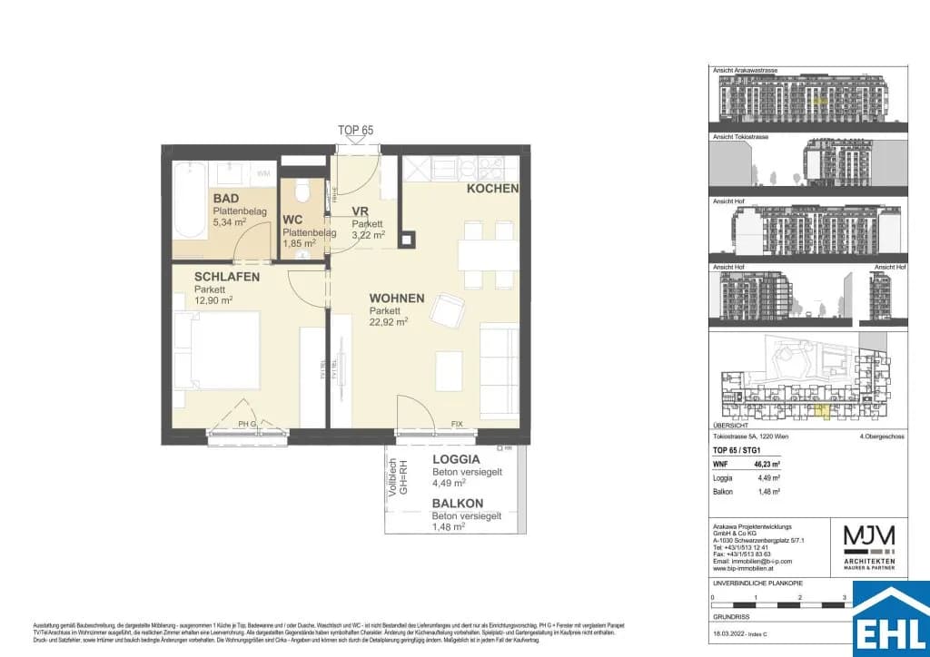 2-Zimmer-Wohnung mieten in Wien – 46,23 m², € 990 – Bild 9 von 9