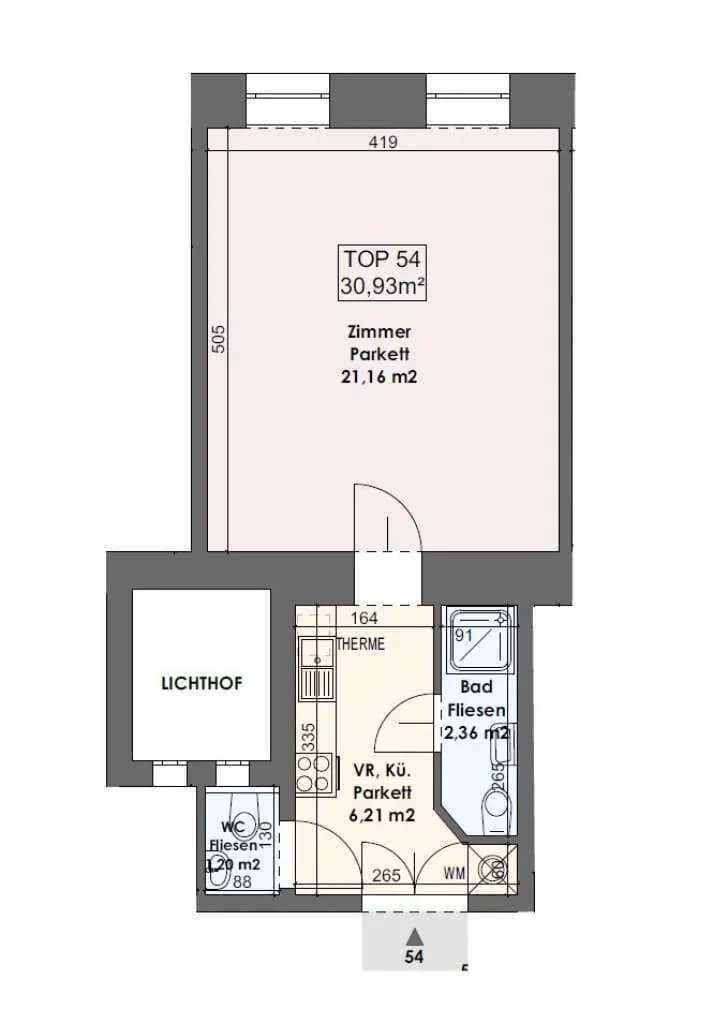 1-Zimmer-Wohnung kaufen in Wien – 30,93 m², € 169.000 – Bild 6 von 6