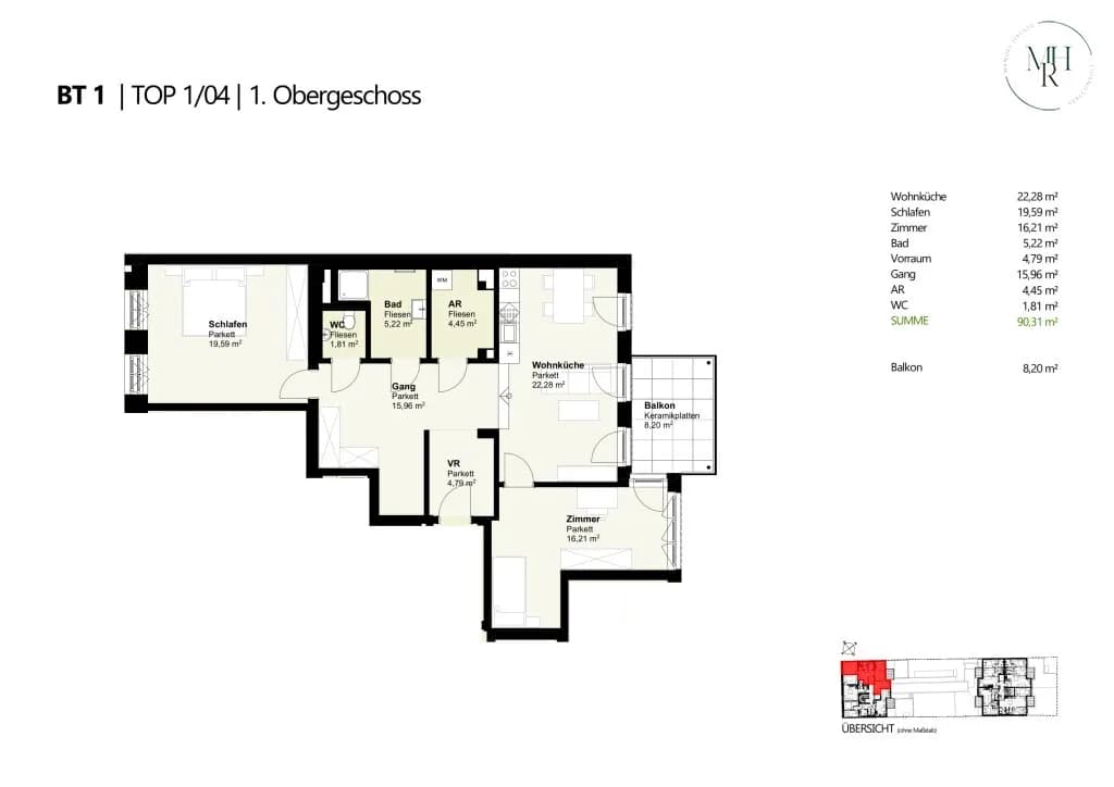 3-Zimmer-Wohnung mieten in Wien – 90,31 m², € 1.990 – Bild 15 von 15