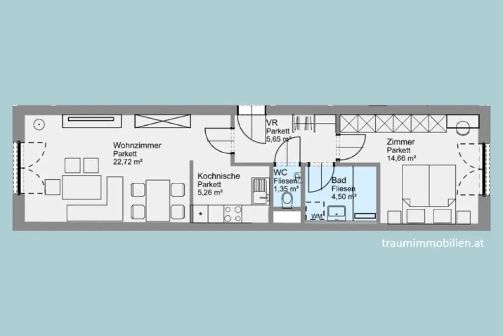 2-Zimmer-Wohnung kaufen in Wien – 54,14 m², € 265.000 – Bild 2 von 17
