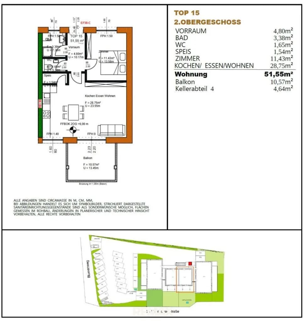 2-Zimmer-Wohnung kaufen in Villach Land – 51,55 m², € 239.000 – Bild 11 von 11