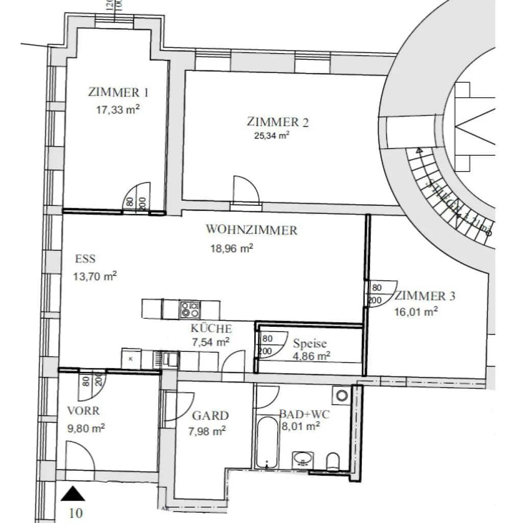 4-Zimmer-Wohnung mieten in Melk – 130 m², € 1.318 – Bild 6 von 6