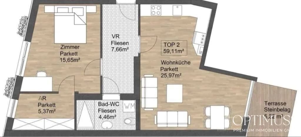 2-Zimmer-Wohnung kaufen in Wien – 59,11 m², € 425.000 – Bild 12 von 14