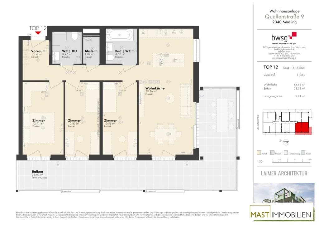 4-Zimmer-Wohnung kaufen in Mödling – 85,53 m², € 639.000 – Bild 17 von 17