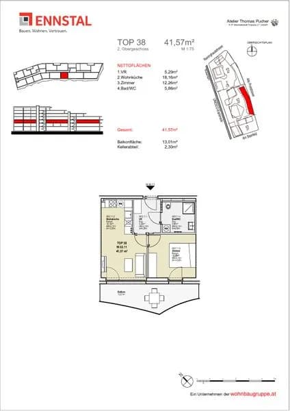 2-Zimmer-Wohnung mieten in Graz – 41,57 m², € 624 – Bild 4 von 4
