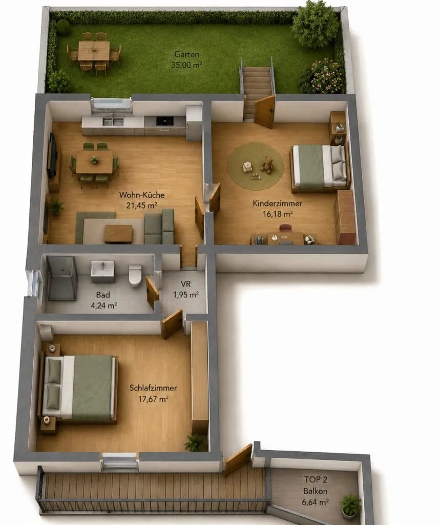 Wohnung kaufen in Graz – 61,98 m², € 159.000 – Bild 7 von 7
