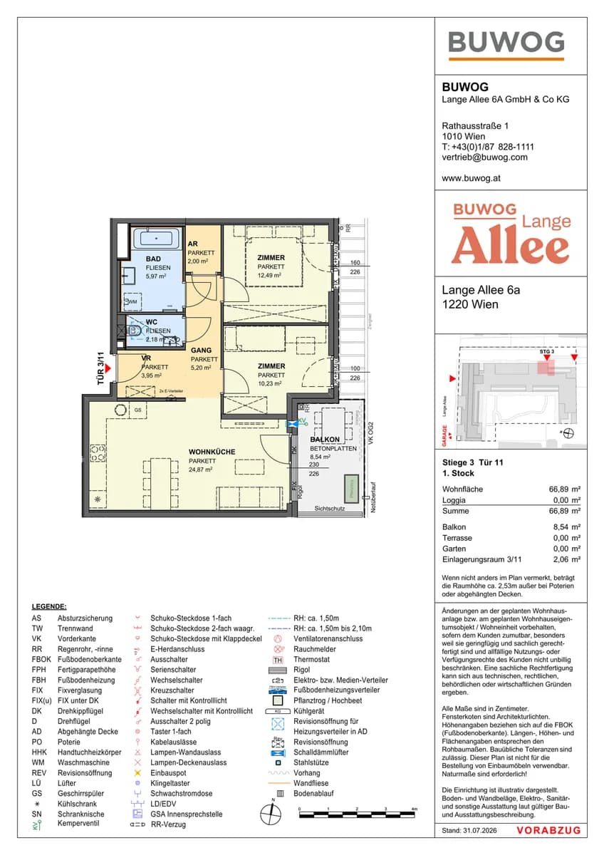 3-Zimmer-Wohnung kaufen in Wien – 66,89 m², € 520.000 – Bild 12 von 12