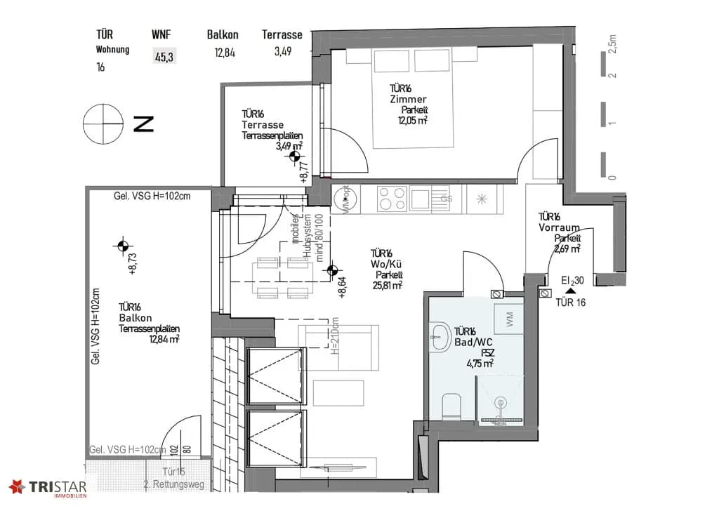 2-Zimmer-Wohnung kaufen in Wien – 45,48 m², € 249.000 – Bild 4 von 24