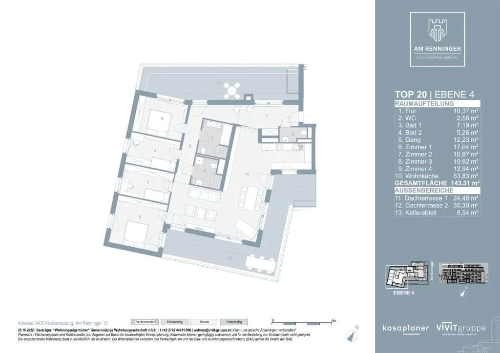 5-Zimmer-Wohnung kaufen in Tulln – 143,31 m², € 865.000 – Bild 9 von 10