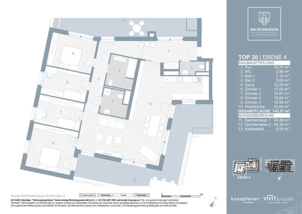 5-Zimmer-Wohnung kaufen in Tulln – 143,31 m², € 865.000 – Bild 10 von 10