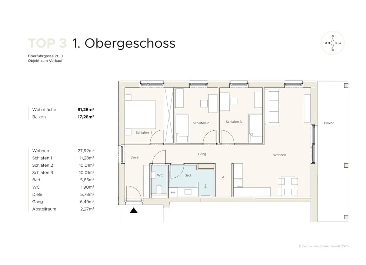 4-Zimmer-Wohnung kaufen in Graz – 81,39 m², € 537.941 – Bild 2 von 7