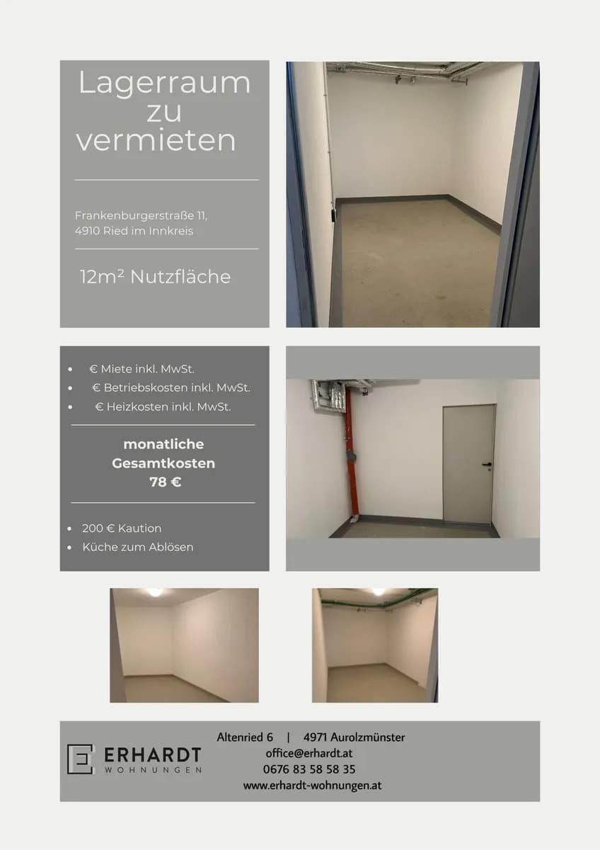 Immobilie mieten in Ried im Innkreis – 12 m², € 78