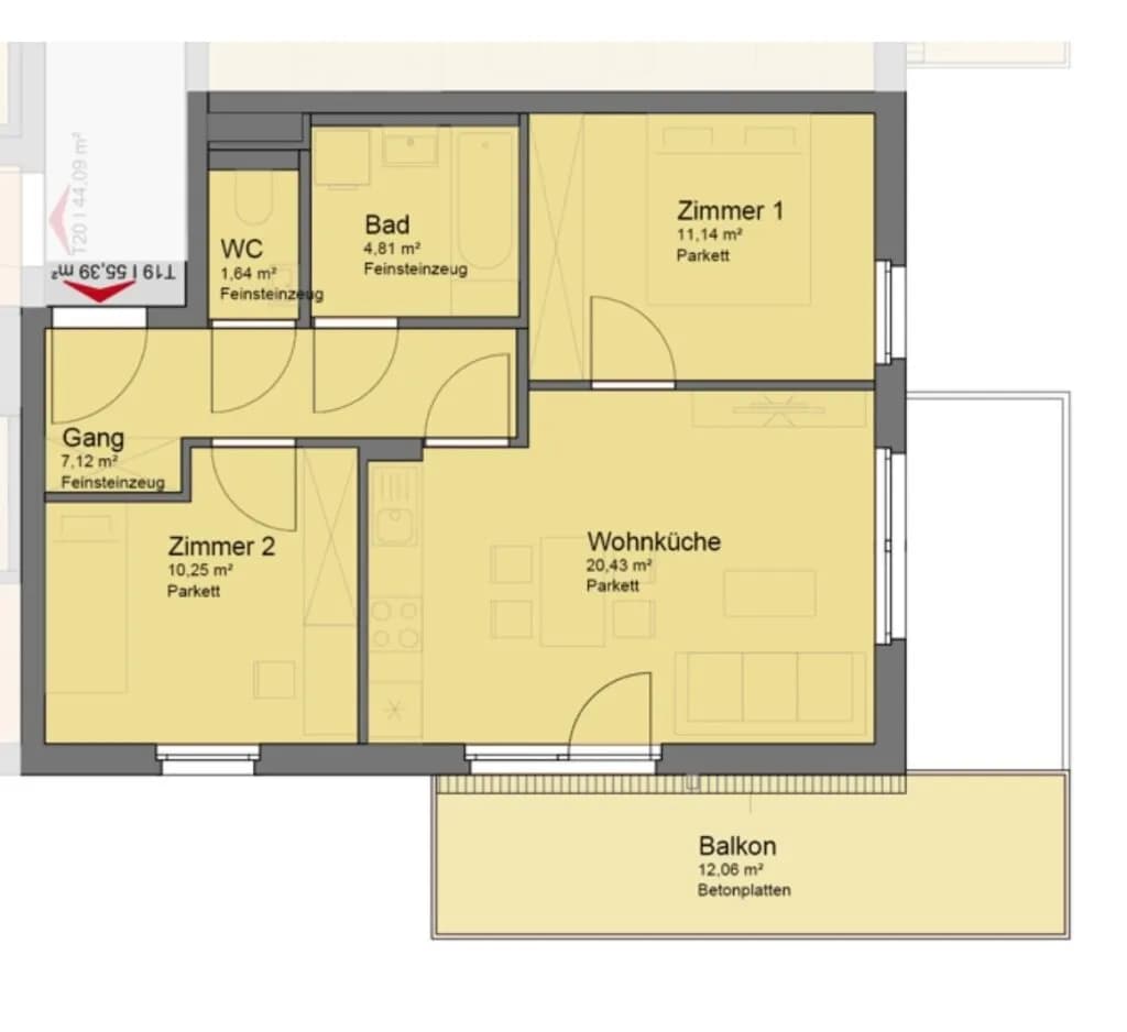 3-Zimmer-Wohnung mieten in Wien – 55,39 m², € 1.199 – Bild 10 von 10