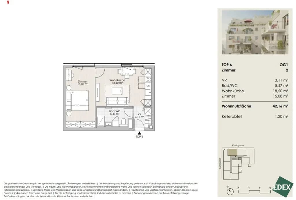 2-Zimmer-Wohnung kaufen in Wien – 42,16 m², € 216.000 – Bild 19 von 19