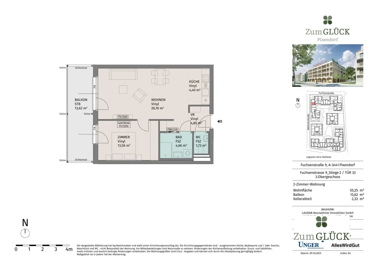 2-Zimmer-Wohnung mieten in Tulln – 55,25 m², € 800 – Bild 14 von 14